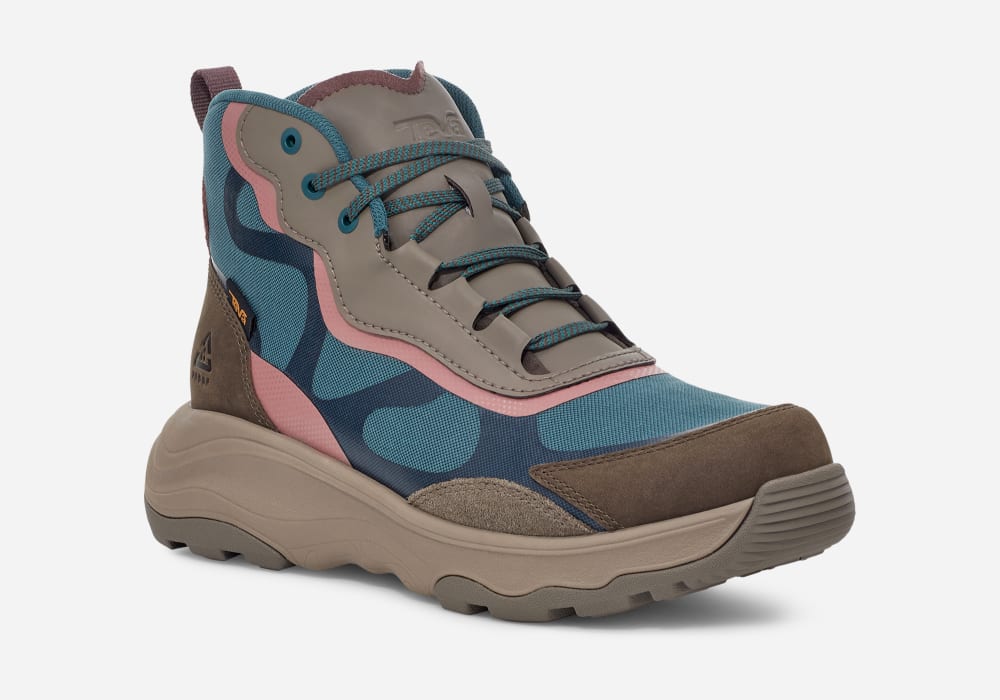 Bottes Randonnée Teva Geotrecca Mid Femme Kaki Turquoise | France-7092