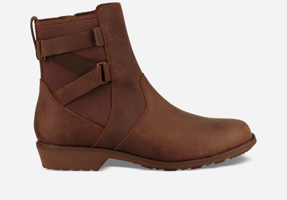 Bottes Teva Ellery Ankle Waterproof Femme Marron | France-1365