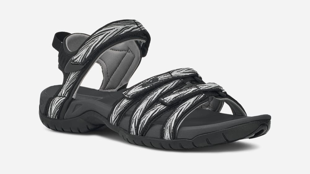 Sandales Randonnée Teva Tirra Femme Noir Blanche | France-8561