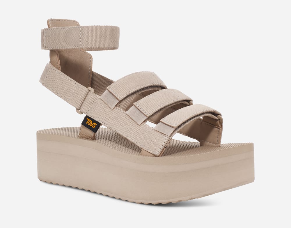 Sandales à Plateforme Teva Flatform Mevia Homme Grise | France-5260