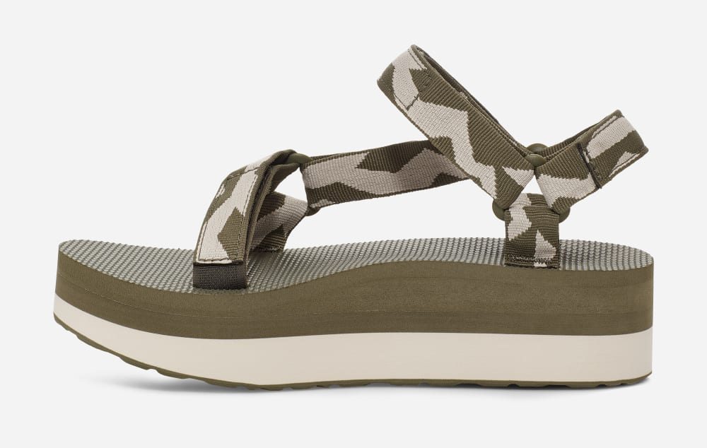 Sandales à Plateforme Teva Flatform Universal Femme Vert Olive | France-1640