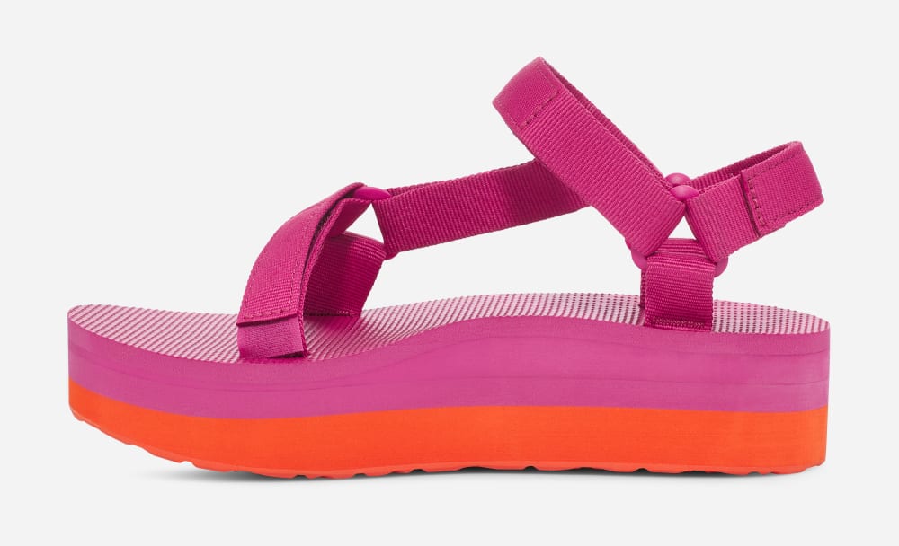 Sandales à Plateforme Teva Flatform Universal Femme Rose Violette Orange | France-5908