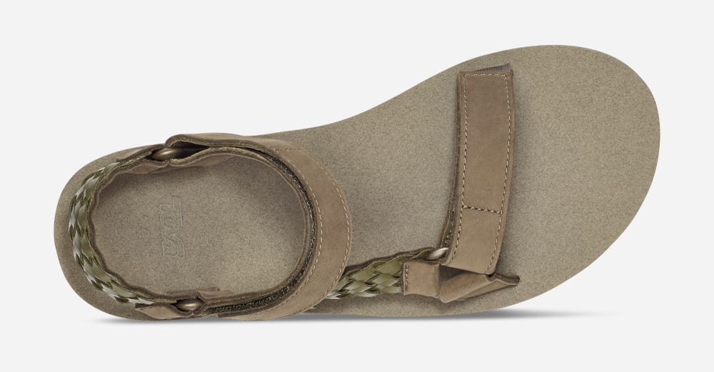 Sandales à Plateforme Teva Flatform Universal Interweave Femme Vert Olive | France-8573