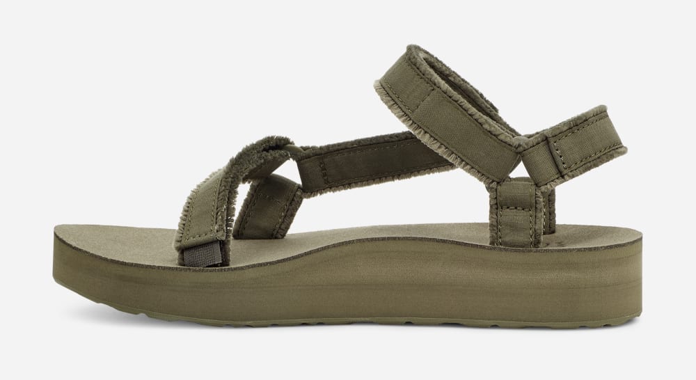 Sandales à Plateforme Teva Midform Universal Canvas Femme Vert Olive | France-2705