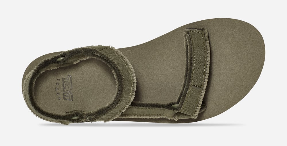 Sandales à Plateforme Teva Midform Universal Canvas Femme Vert Olive | France-2705