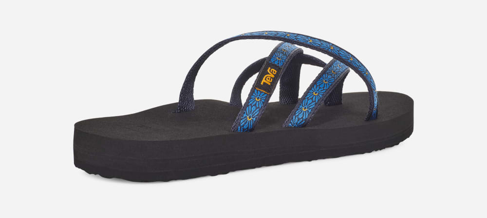 Tong Teva Olowahu Femme Fleur Bleu Marine | France-3761