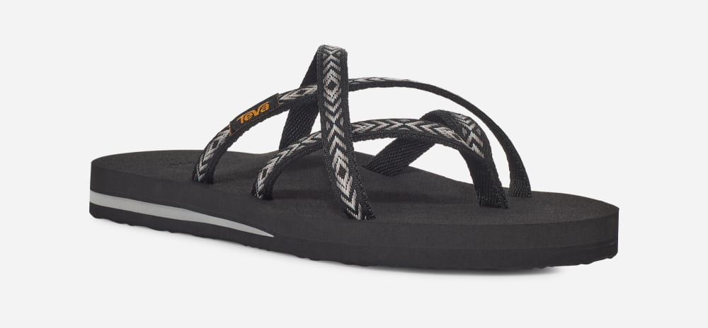 Tong Teva Olowahu Femme Noir | France-1243