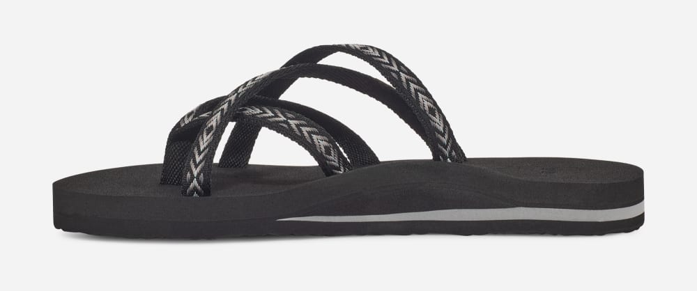 Tong Teva Olowahu Femme Noir | France-1243