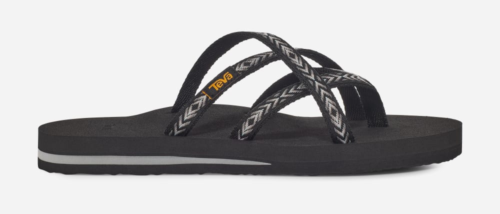 Tong Teva Olowahu Femme Noir | France-1243