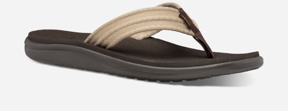 Tong Teva Voya Canvas Homme Marron | France-2960