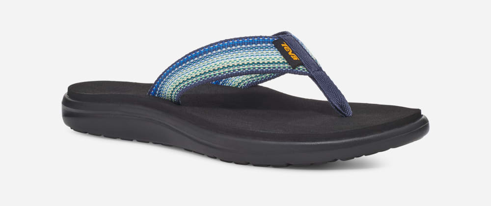 Tong Teva Voya Femme Bleu Marine Multicolore | France-8145