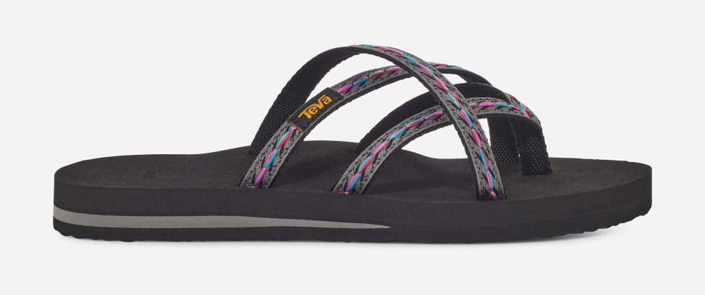 Tong Teva Olowahu Femme Noir | France-7653